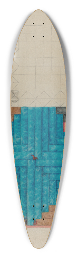 Floyd R. Sharp - Log Cabin Quilt 39.3 inch art pintail longboard deck