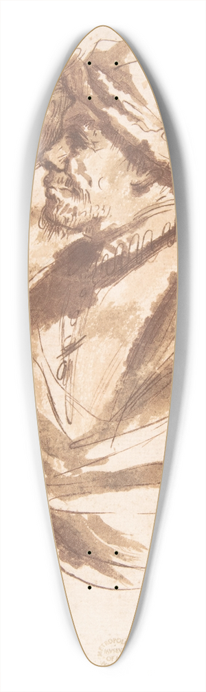 Follower of Guercino - Two Men, Depicted Half-Length, in Profile 39.3 inch art pintail longboard deck