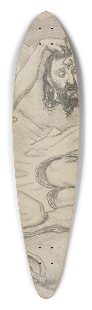 Ford Madox Brown - David and Goliath, Cartoon for Stained Glass Window at Jesus College, Cambridge 39.3 inch art pintail longboard deck