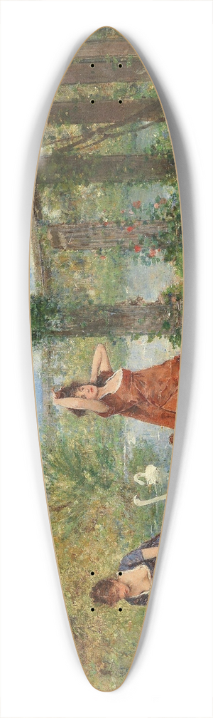 Francesc Miralles i Galaup - Ladies Near The Park Pond 39.3 inch art pintail longboard deck