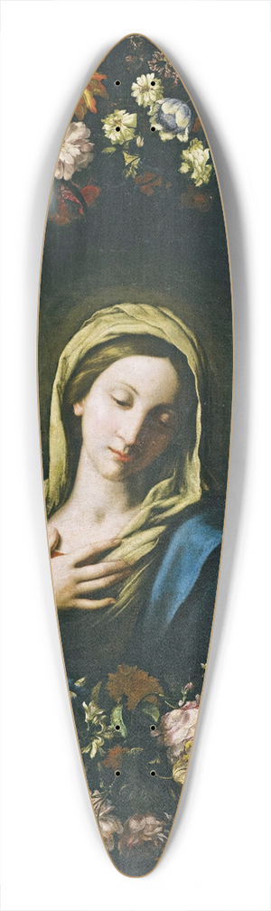 Francesco Caldei - A Flower Garland Surrounding The Virgin Annunciate 39.3 inch art pintail longboard deck