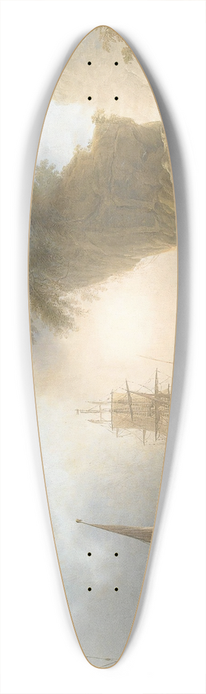 Francesco Fidanza - Mediteranean view at daybreak 39.3 inch art pintail longboard deck
