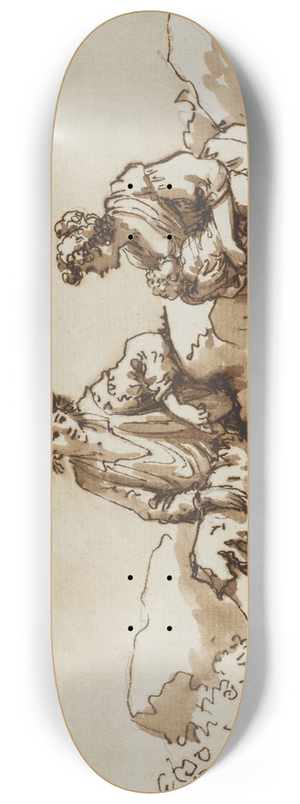 Carlo Labruzzi - Seated Figures for Figure originali dedicare a sua Eccellenza Il Sigre Maggior Generale Hervey 8.25 inch art skate deck
