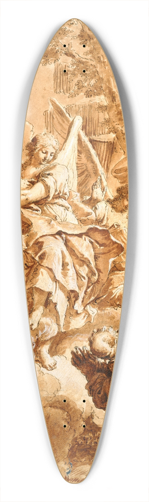 Francesco Fontebasso - Abraham and the Three Angels 39.3 inch art pintail longboard deck