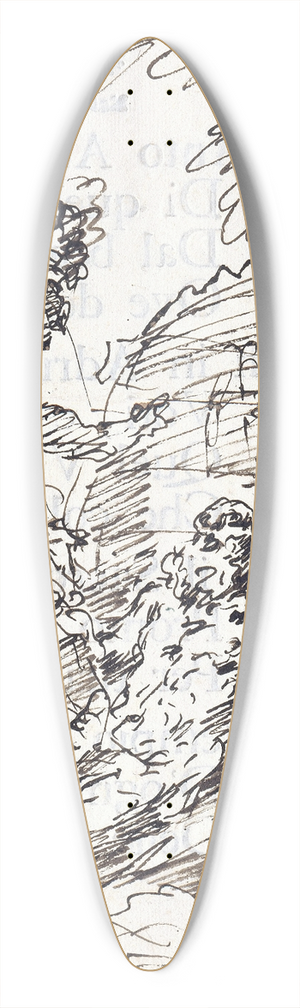 Francesco Fontebasso - Alexander and Diogenes 39.3 inch art pintail longboard deck