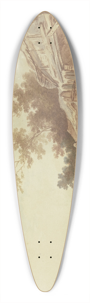 Francesco Giuseppe Casanova - Ein Reisender, dem die Reitstiefel angezogen werden, steht mit seinen Pferden bei einer Trnke vor einem Stall, von links kommen zwei Reiter auf die Trnke zu 39.3 inch art pintail longboard deck