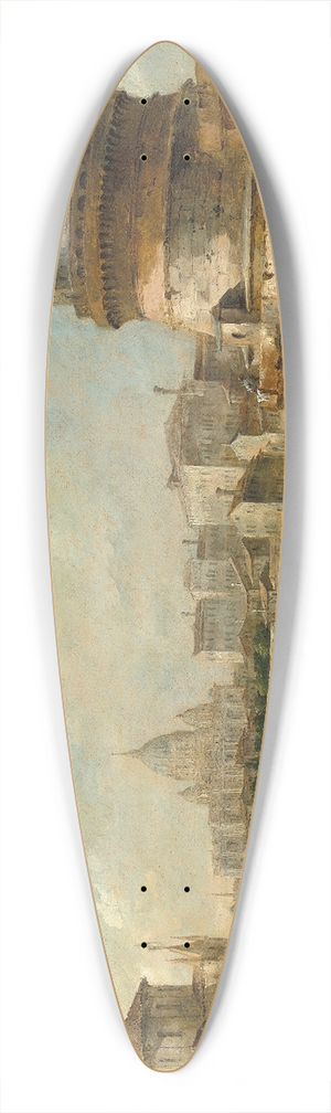 Francesco Guardi - Fanciful View of the Castel SantAngelo,Rome 39.3 inch art pintail longboard deck