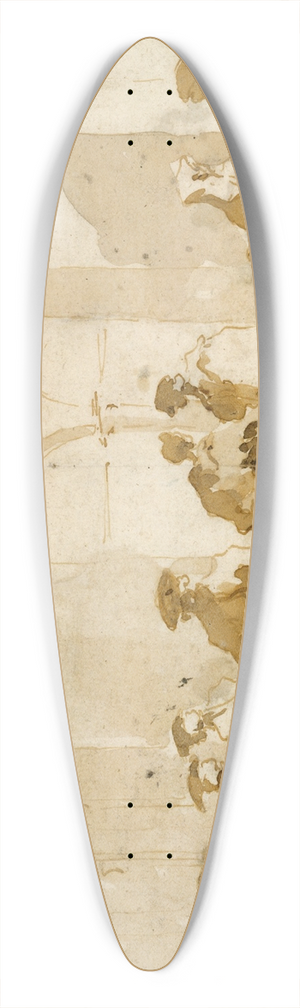 Francesco Guardi - Figure Studies 39.3 inch art pintail longboard deck
