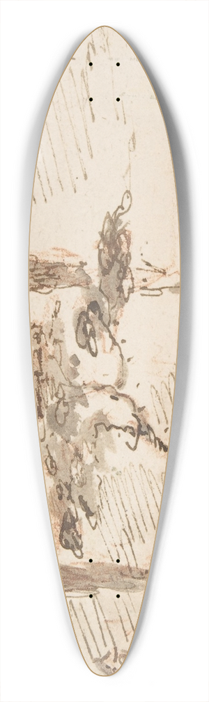 Francesco Guardi - The Island of Anconetta 39.3 inch art pintail longboard deck