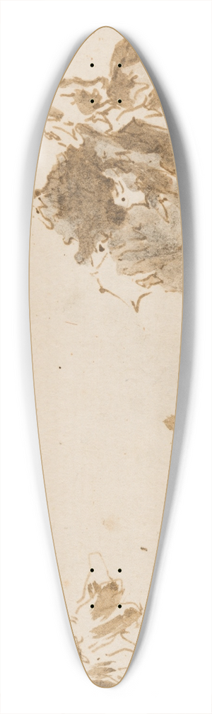 Francesco Guardi - Two Elegant Couples (verso) 39.3 inch art pintail longboard deck