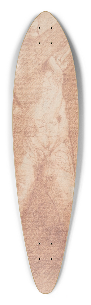 Francesco Montelatici - Man Sheathing a Sword 39.3 inch art pintail longboard deck
