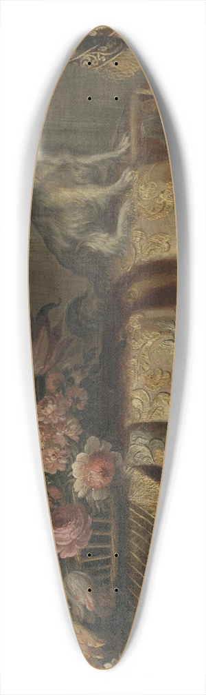 Francesco Noletti - Still Life of Flowers with a Toy Spaniel, all on a draped table 39.3 inch art pintail longboard deck