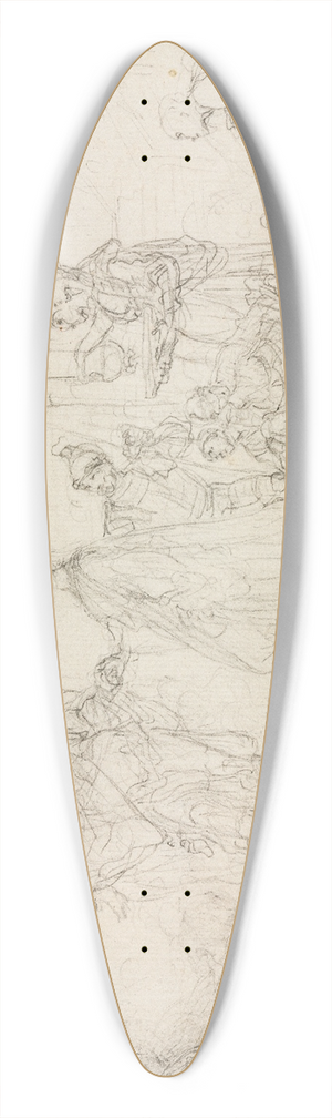 Francesco Solimena - Meeting of Solomon and Queen of Sheba 39.3 inch art pintail longboard deck