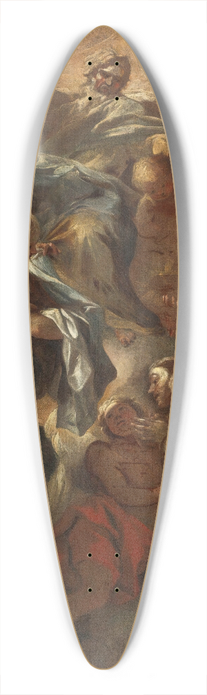 Francesco Solimena - Saint Francis Refuses The Priesthood, A Bozzetto 39.3 inch art pintail longboard deck