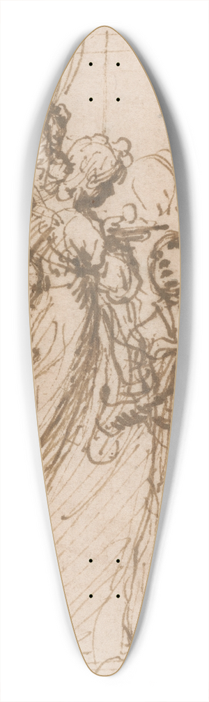 Francesco Vanni - Blessed Stanislaus Kostka Receiving Communion from the Angels Assisted by SaintBarbara 39.3 inch art pintail longboard deck