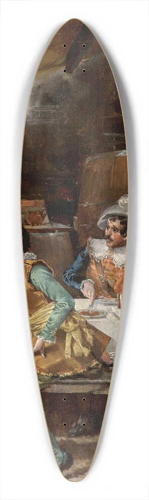 Francesco Vinea - Flirtation in a tavern 39.3 inch art pintail longboard deck