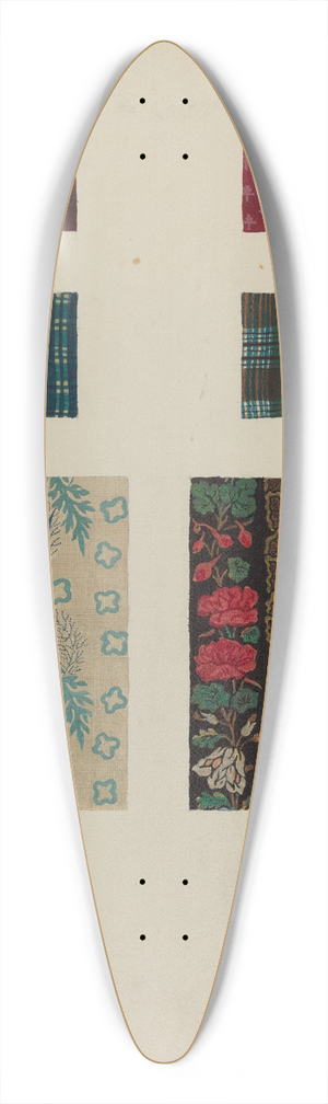 Frances Lichten - Materials from Patchwork Bedspread 39.3 inch art pintail longboard deck