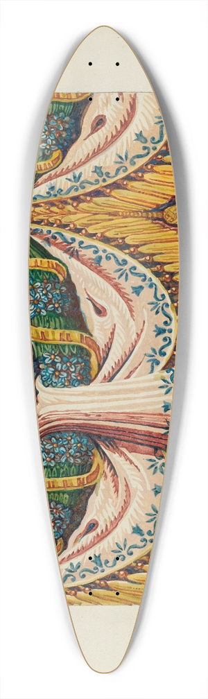 Frances Lichten - Wall Paper Border Design 39.3 inch art pintail longboard deck