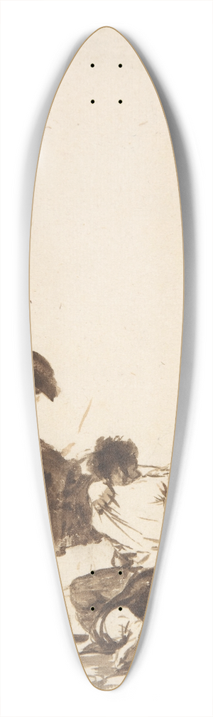 Francisco de Goya - A man with a raised whip breaking up a fight between two figures 39.3 inch art pintail longboard deck