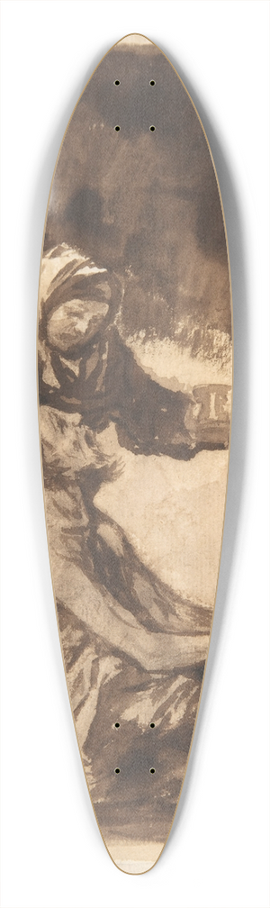 Francisco de Goya - A woman giving a mug to an old man 39.3 inch art pintail longboard deck Francisco de Goya - A woman giving a mug to an old man 39.3 inch art pintail longboard deck