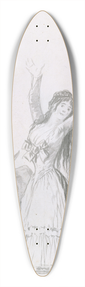Francisco de Goya - A young woman dancing, her arms raised, a bull in the background 39.3 inch art pintail longboard deck