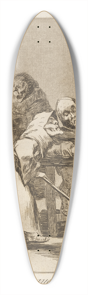 Francisco de Goya - Despacha, que dispirtan. (Be quick, they are waking up.) 39.3 inch art pintail longboard deck