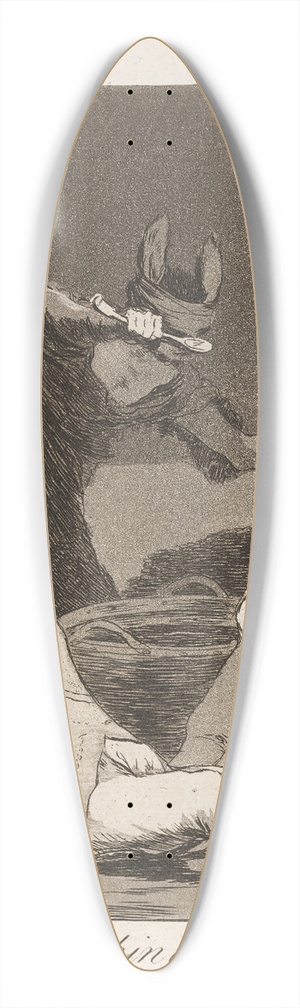 Francisco de Goya - Los Chinchillas. (The Chinchillas.) 39.3 inch art pintail longboard deck