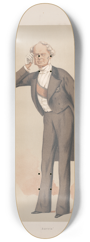 Carlo Pellegrini - Ambassadors to England; Austria  Frederick Ferdinand, Count Beust  28 Aug. 1875 8.25 inch art skate deck Carlo Pellegrini - Ambassadors to England; Austria  Frederick Ferdinand, Count Beust  28 Aug. 1875 8.25 inch art skate deck