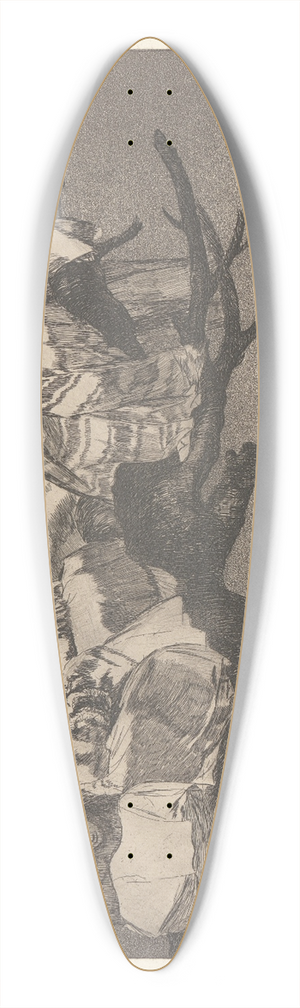 Francisco de Goya - To Go amongst the Branches, i.e. To Talk through Ones Hat [Ridiculous Folly] (Andarse por las Ramas [Disparate Ridiculo]) 39.3 inch art pintail longboard deck