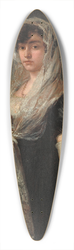 Francisco de Goya - Young Lady Wearing a Mantilla and Basquina 39.3 inch art pintail longboard deck