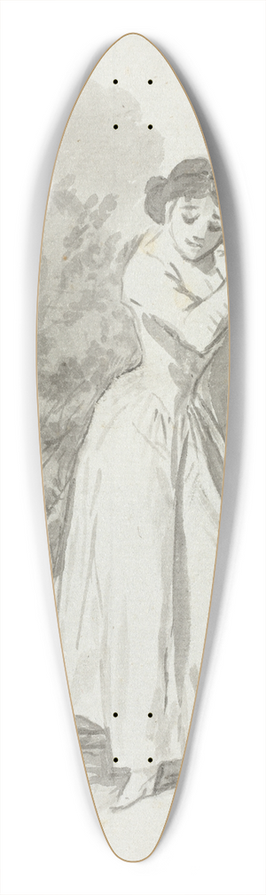 Francisco de Goya - Young Woman Wringing Her Hands over a Mans Naked Body (verso) 39.3 inch art pintail longboard deck