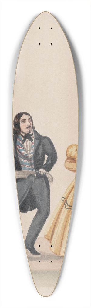Francisco Fierro - A man and a woman dancing 39.3 inch art pintail longboard deck