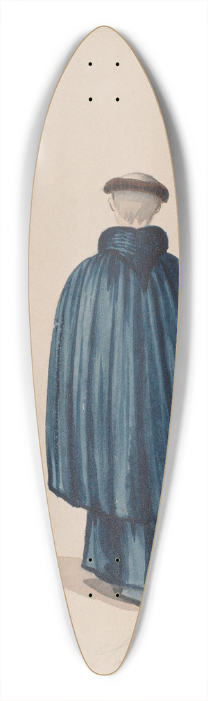 Francisco Fierro - A monk from the order of St Francis viewed from behind 39.3 inch art pintail longboard deck