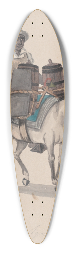 Francisco Fierro - A watercarrier riding a donkey 39.3 inch art pintail longboard deck