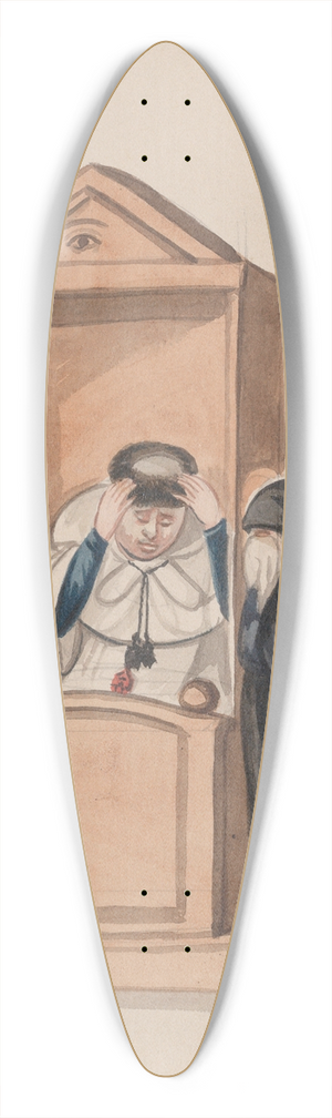 Francisco Fierro - A woman confessing to a priest 39.3 inch art pintail longboard deck