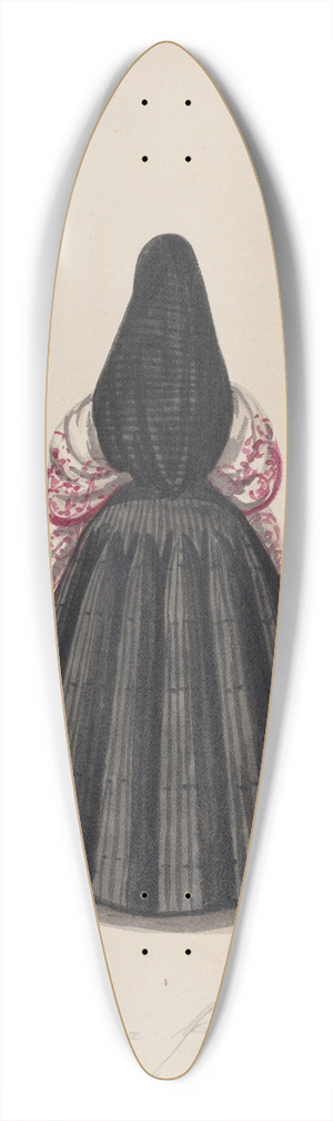 Francisco Fierro - A woman wearing the saya viewed from behind 39.3 inch art pintail longboard deck