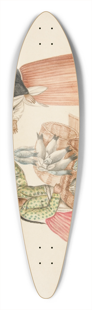 Francisco Fierro - Fish Merchant and Indian Woman 39.3 inch art pintail longboard deck
