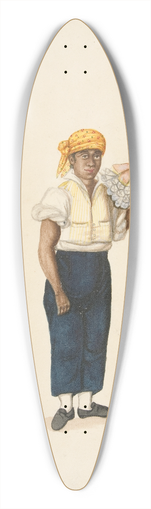Francisco Fierro - Indian Man Carrying Tray 39.3 inch art pintail longboard deck