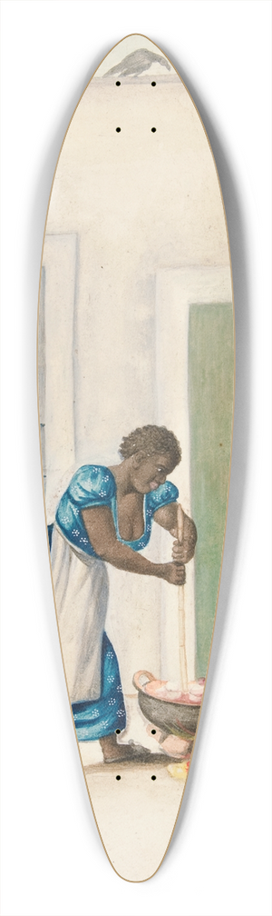 Francisco Fierro - Indian Woman Stirring Kettle over a Fire 39.3 inch art pintail longboard deck