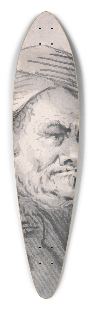 Francis Le Piper - A Man in Eccentric Head Gear and Collar 39.3 inch art pintail longboard deck