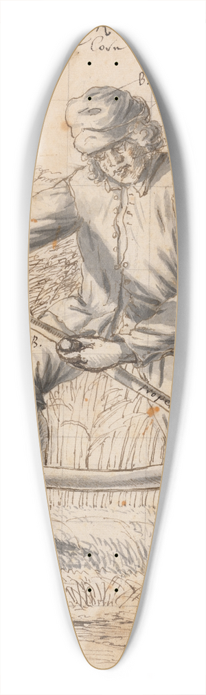 Francis Place - A Study for the Pilkington Crest, a mower with a scythe 39.3 inch art pintail longboard deck