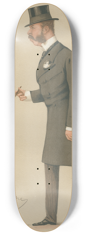Carlo Pellegrini - Military and Navy; The Adjutant General, General Sir Charles Henry Ellice, October 20, 1877 8.25 inch art skate deck