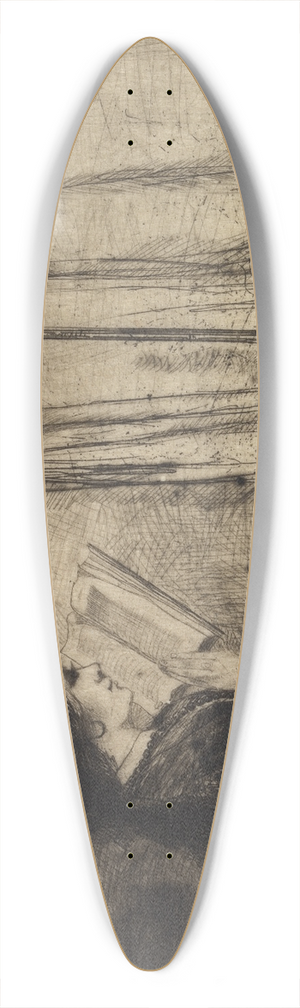 Francis Seymour Haden - A Lady Reading 39.3 inch art pintail longboard deck Francis Seymour Haden - A Lady Reading 39.3 inch art pintail longboard deck