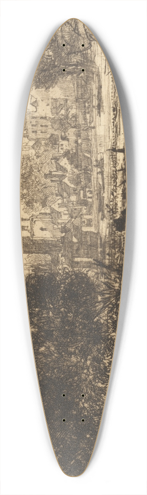 Francis Seymour Haden - By Twickenham 39.3 inch art pintail longboard deck Francis Seymour Haden - By Twickenham 39.3 inch art pintail longboard deck