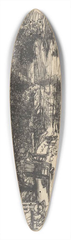 Francis Seymour Haden - Newcastle Emlyn 39.3 inch art pintail longboard deck