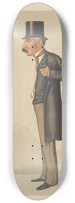 Carlo Pellegrini - Military and Navy; The Rule of the Road at Sea, Captain John Charles Ready Colomb, March 26, 1887 8.25 inch art skate deck