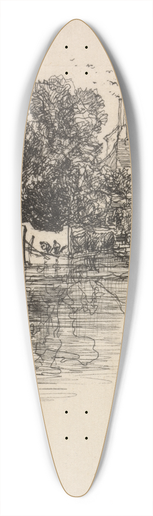 Francis Seymour Haden - Shepperton 39.3 inch art pintail longboard deck