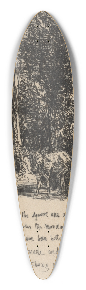 Francis Seymour Haden - The Two Asses 39.3 inch art pintail longboard deck Francis Seymour Haden - The Two Asses 39.3 inch art pintail longboard deck