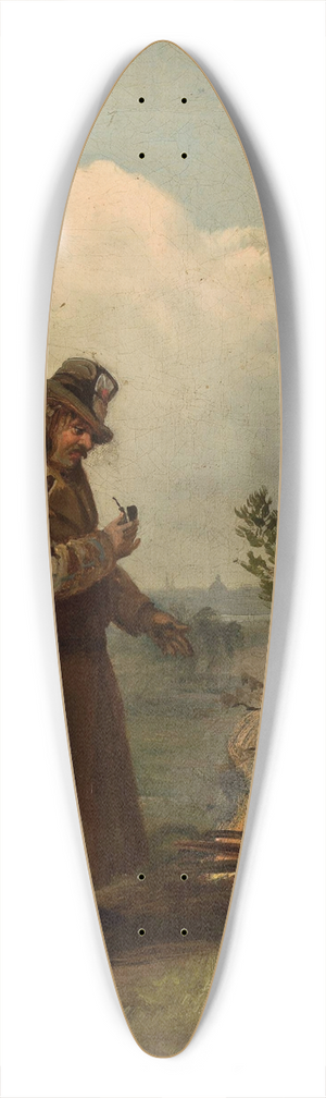 Franciszek Kostrzewski - At bonfire 39.3 inch art pintail longboard deck Franciszek Kostrzewski - At bonfire 39.3 inch art pintail longboard deck