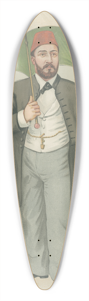 Francois Verheyden - Vanity Fair: Royalty; The Khedive, H.H. Mehemed Tewfik Pasha, Khedive of Egypt, January 20, 1883 39.3 inch art pintail longboard deck
